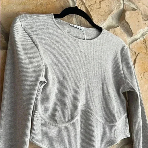 Zara Ribbed Gray Bodysuit size Medium NWT - Picture 5 of 8